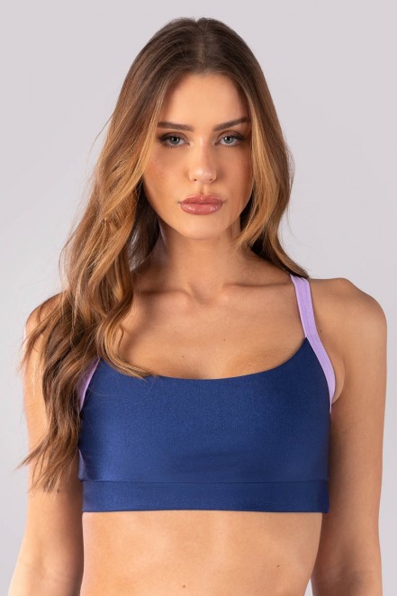 K4398-A_Top_Bicolor_com_Alcas_Largas_Cruzadas_Azul_Marinho__Lilas__Ref:_K4398-A