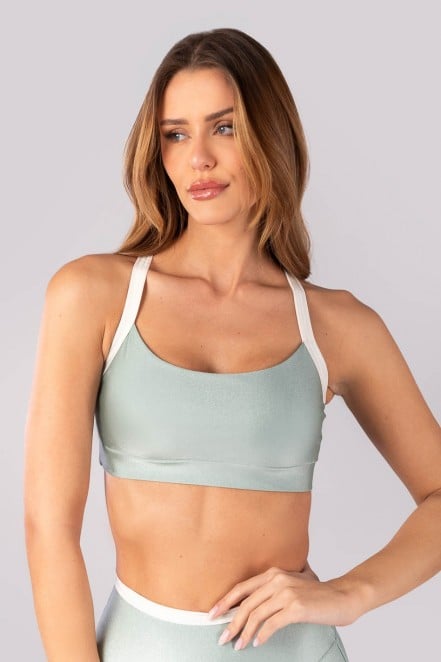 K4398-B_Top_Bicolor_com_Alcas_Largas_Cruzadas_Verde_Menta__Off-White__Ref:_K4398-B