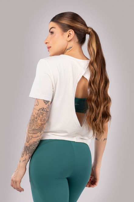 Blusa com Abertura Costas (Off-White) | Ref: K4440-A