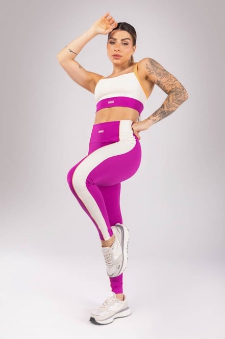 K4187-B_Calca_Legging_com_Faixa_e_Vivo_Roxo__Off-White__Laranja_Claro__Ref:_K4187-B