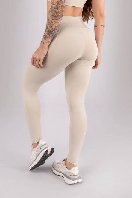 Calça Legging sem Gancho e com Bolsos (Bege) | Ref: K4413-C