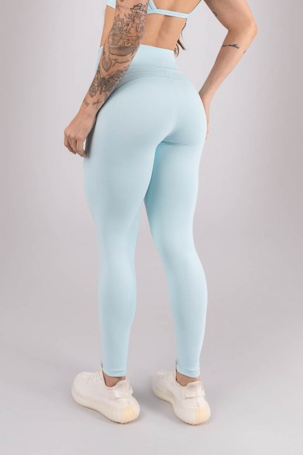 Calça Legging com Cobertura nos Recortes (Azul Bebê) | Ref: K4416-B