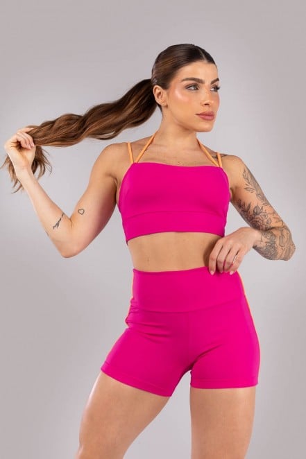 K4426-B_Short_com_Vivo_Contrastante_Rosa_Choque__Laranja_Claro__Ref:_K4426-B