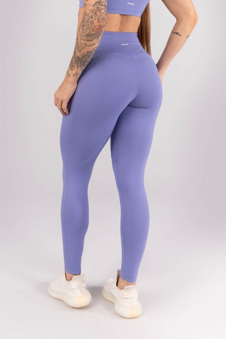 Calça Legging com Recortes e Cobertura (Azul Periwinkle) | Ref: K4457-B