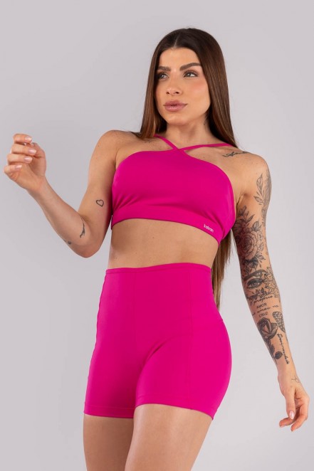 K4446-C_Short_com_Recorres_e_Vies_A_Cintura_Rosa_Choque__Ref:_K4446-C
