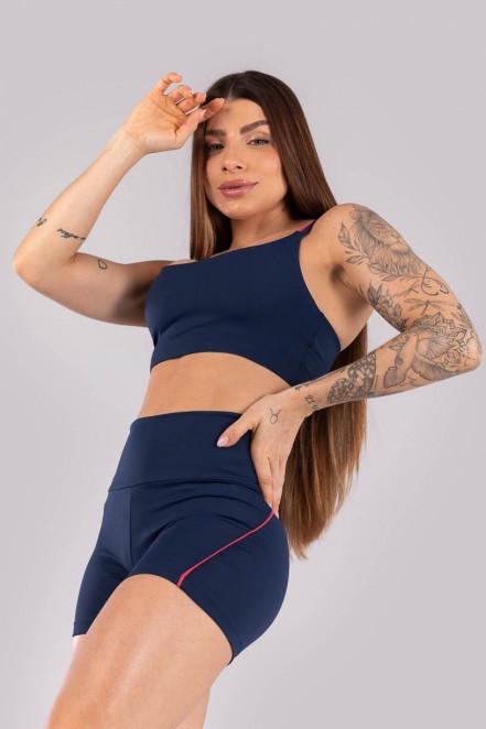 K4460-C_Short_com_Vivo_Contrastante_Azul_Marinho__Rosa_Cereja__Ref:_K4460-C