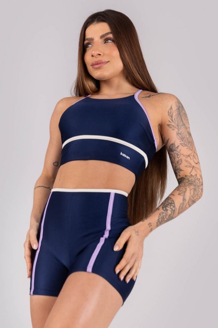 K4463-A_Short_Tricolor_com_Chapados_Azul_Marinho__Lilas__Off-White__Ref:_K4463-A