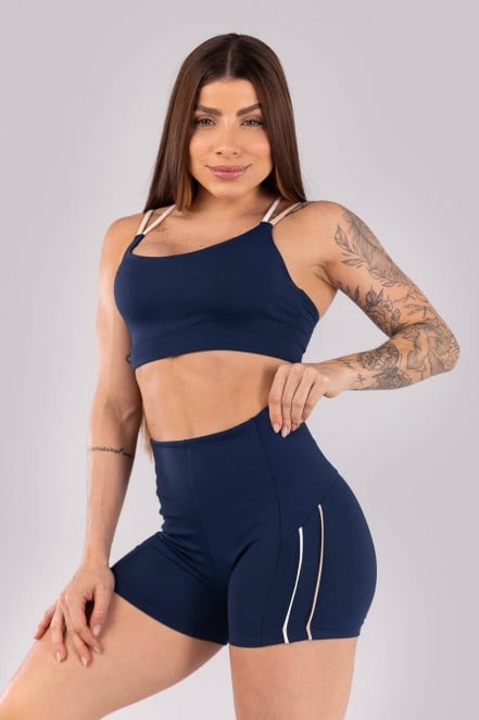 K4508-A_Short_com_Vivo_Contrastantes_Azul_Marinho__Bege__Off-White__Ref:_K4508-A