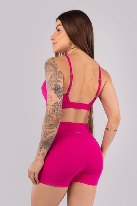 Top com Decote Diferenciado e Alças Reguláveis (Rosa Choque) | Ref: K4444-C