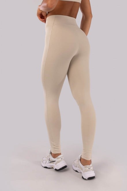 Calça Legging com Faixa Lateral (Bege) | Ref: K4536-C