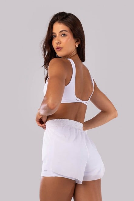 Top com Alças Largas e Costas Abertas com Tiras (Branco) | Ref: K4541-A