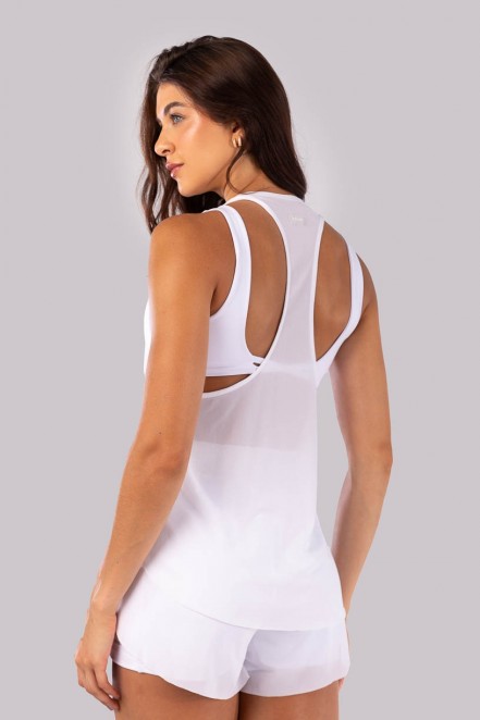 Regata de Tule com Cava Ampla (Branco) | Ref: K4543-A
