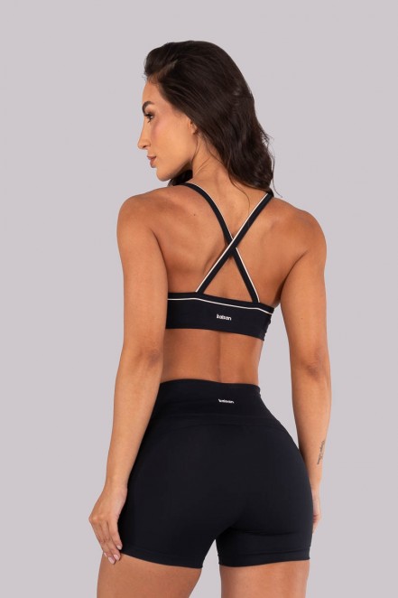 Top com Vivo nas Alças (Preto / Off-White) | Ref: K4548-A