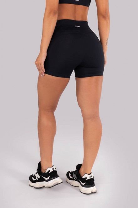 Short com Vivo e sem Cós Aparente (Preto / Off-White) | Ref: K4550-A