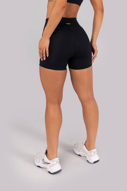 Short com Recortes e Vivo (Preto / Nude) | Ref: K4559-A