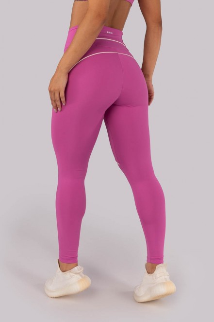 Calça Legging com Vivos Contrastantes e Bolso no Cós (Rosa Fúcsia / Organic) | Ref: K4561-B