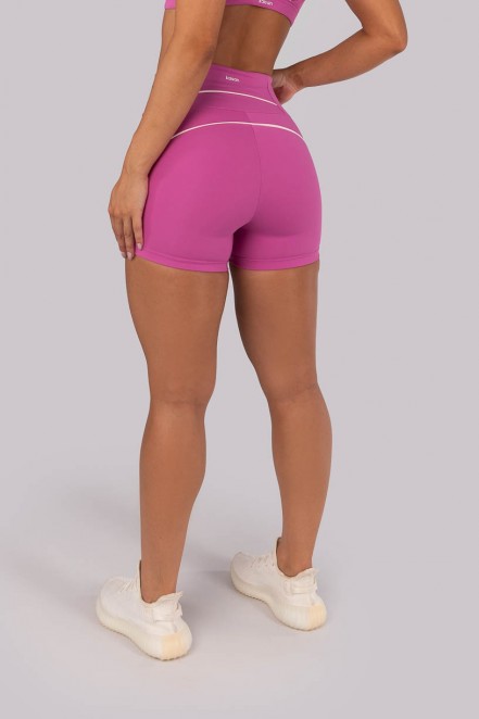 Short com Vivo Contrastantes e Bolso no Cós (Rosa Fúcsia / Off-White) | Ref: K4562-B
