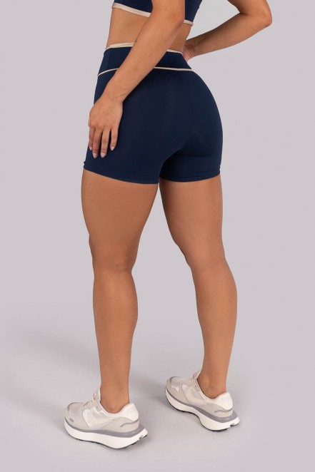 Short com Vivo e Vira (Azul Marinho / Bege Platinado) | Ref: K4571-A