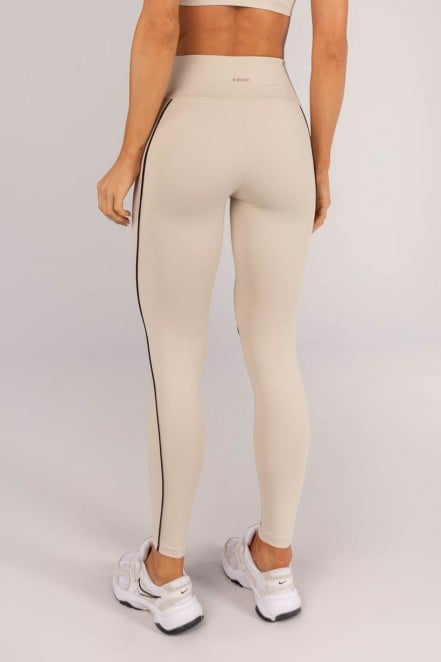 Calça Legging com Vivos (Bege / Preto) | Ref: K4598-B