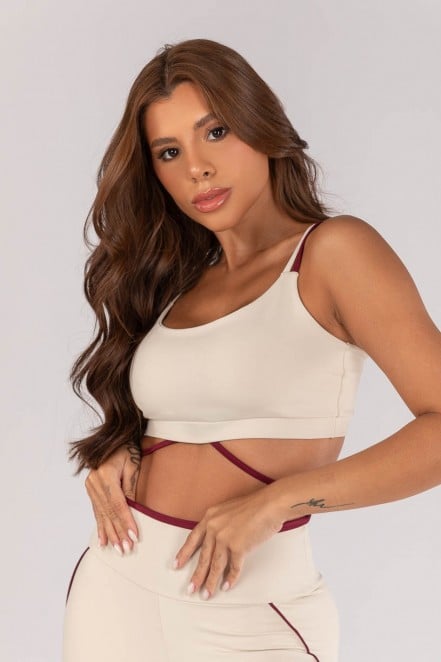 K4614-A_Top_Duo_Tecido_com_Alca_e_Tira_Colorida_Off-White__Vinho__Ref:_K4614-A