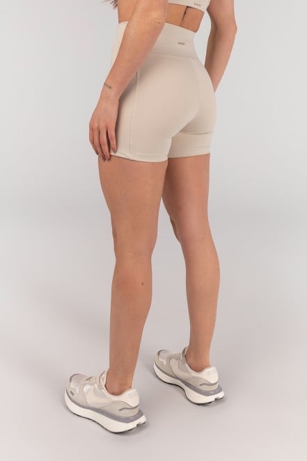 Short sem Cós Aparente e Bolsos (Off-White / Caramelo) | Ref: K4663-A