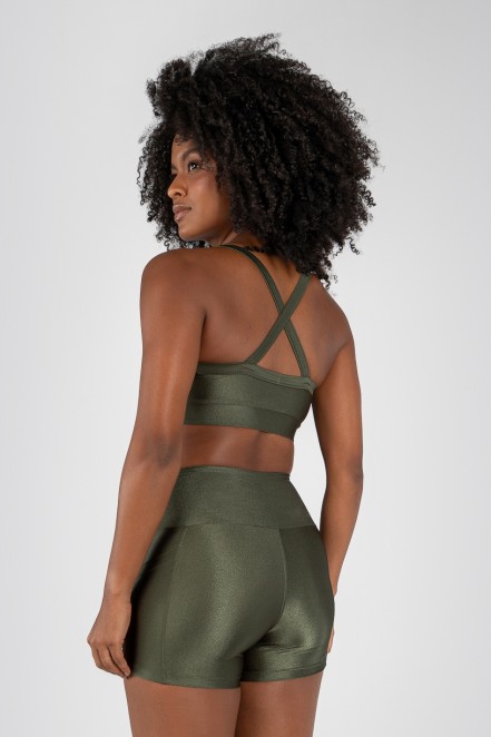 Top com Alças Cruzadas (Verde Militar) | Ref: K4374-C