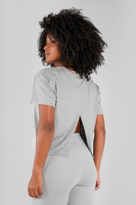 Blusa com Abertura Nas Costas (Mescla) | Ref: K4377-F