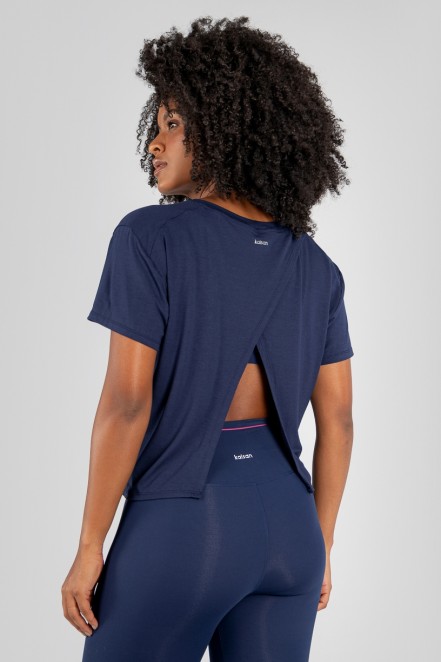 Blusa com Abertura Nas Costas (Azul Marinho) | Ref: K4377-G