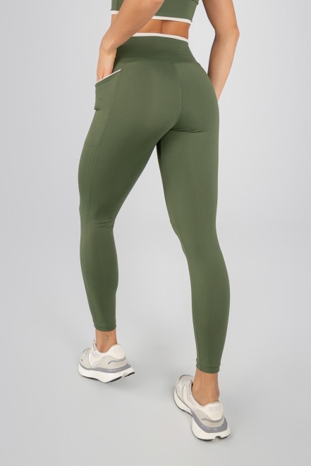 Calça Legging com Bolsos e Vivos (Cacto) | Ref: K4705-A