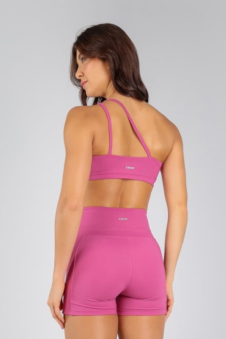 Top com Decote Assimétrico com Alças Duplas em Rolotê (Sorbet) | Ref: K4715-B