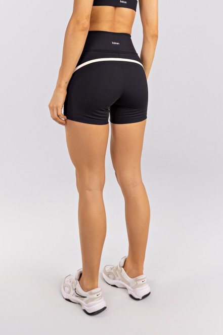 Short com Chapado Contrastante (Preto / Vanilla) | Ref: K4746-A