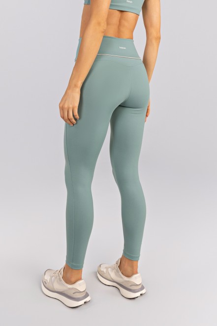 Calça Legging com Recortes e Vivo no Cós (Citrus / Off-White) | Ref: K4754-A