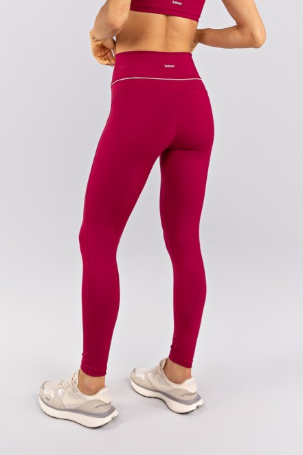 Calça Legging com Recortes e Vivo no Cós (Açaí / Vanilla) | Ref: K4754-B