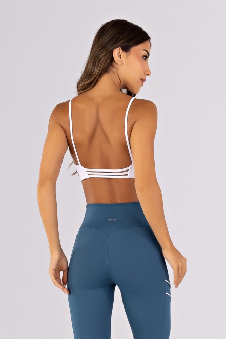 Top com Tiras Triplas nas Costas (Branco) | Ref: K4787-A