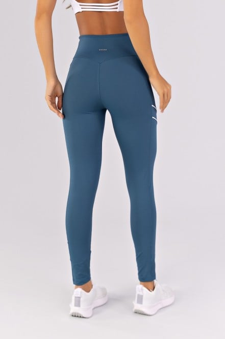Calça Legging com Vivos nos Bolsos Laterais (Alquimia / Branco) | Ref: K4788-A