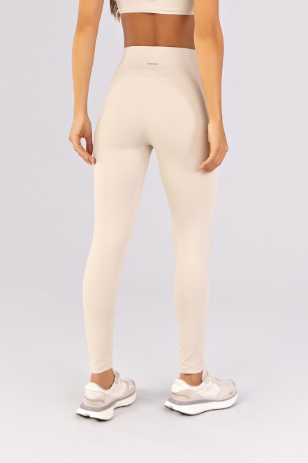 Calça Legging com Vivos sem Cós Aparente na Frente (Off-White) | Ref: K4800-B