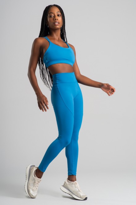 Calça Legging sem Gancho com Recortes (Oceano) | Ref: K4822-A