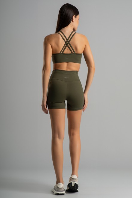 Short sem Gancho com Bolso no Cós (Militar) | Ref: K4853-A
