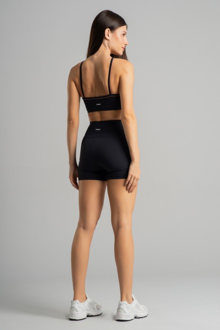 Short com Vivo Contrastante (Preto / Telha) | Ref: K4856-A