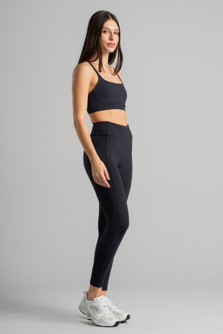 Calça Legging com Recorte e Chapado (Preto) | Ref: K4861-B