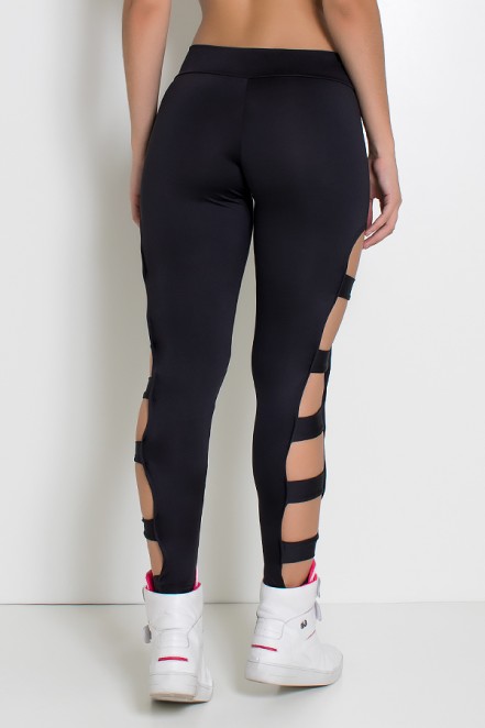 Calça Legging Rasgada (Preto) | Ref: KS-F98-005