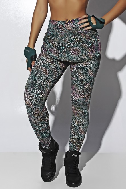 Legging Carla Estampada (Ondulado Colorido 2) | Ref: F1298