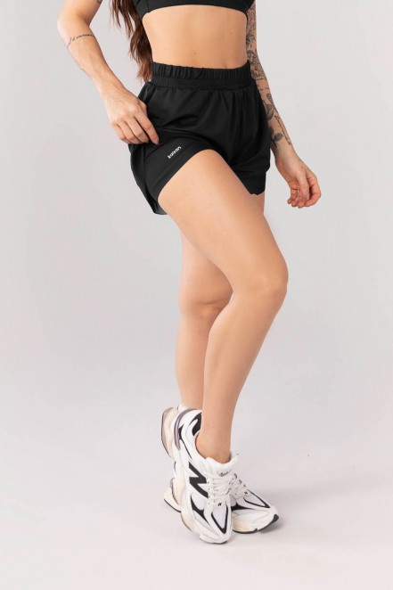 K4098-A_Short_Duplo_com_Barra_em_Tule_Preto__Ref_K4098-A