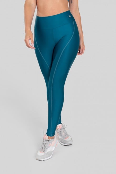 Calça Legging com Recorte Curvo e Pesponto (Azul Petróleo) | Ref: K2886-K