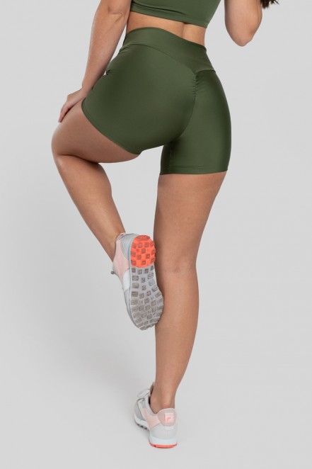 Short com Franzido Bumbum Up (Verde Militar) | Ref: K2883-E