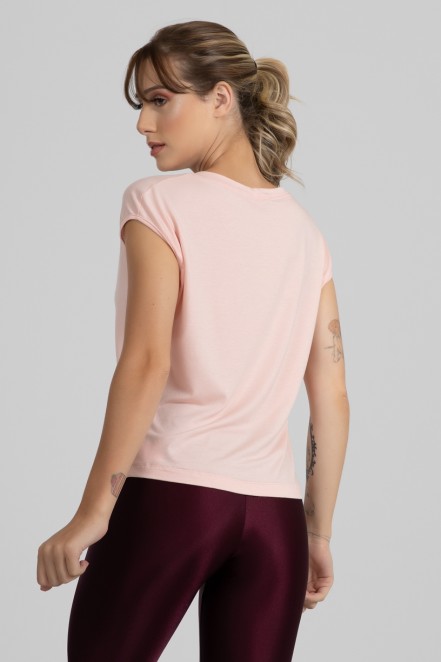 Blusa Viscolycra com Decote V (Rosa Claro) | Ref: GO411-B