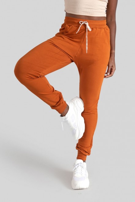 Calça Jogger (Laranja / Bege) | Ref: K3094-C