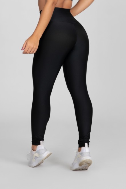 Calça Legging Básica com Cós Triangular (Preto) | Ref: K2890-A