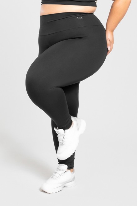 Calça Legging Básica Plus Size (Preto) | Ref: KP3074-A