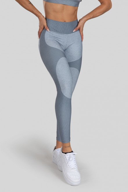 Calça Legging com Cós Duplo Estampa Digital (Gray Bubble) | Ref: K3068-C